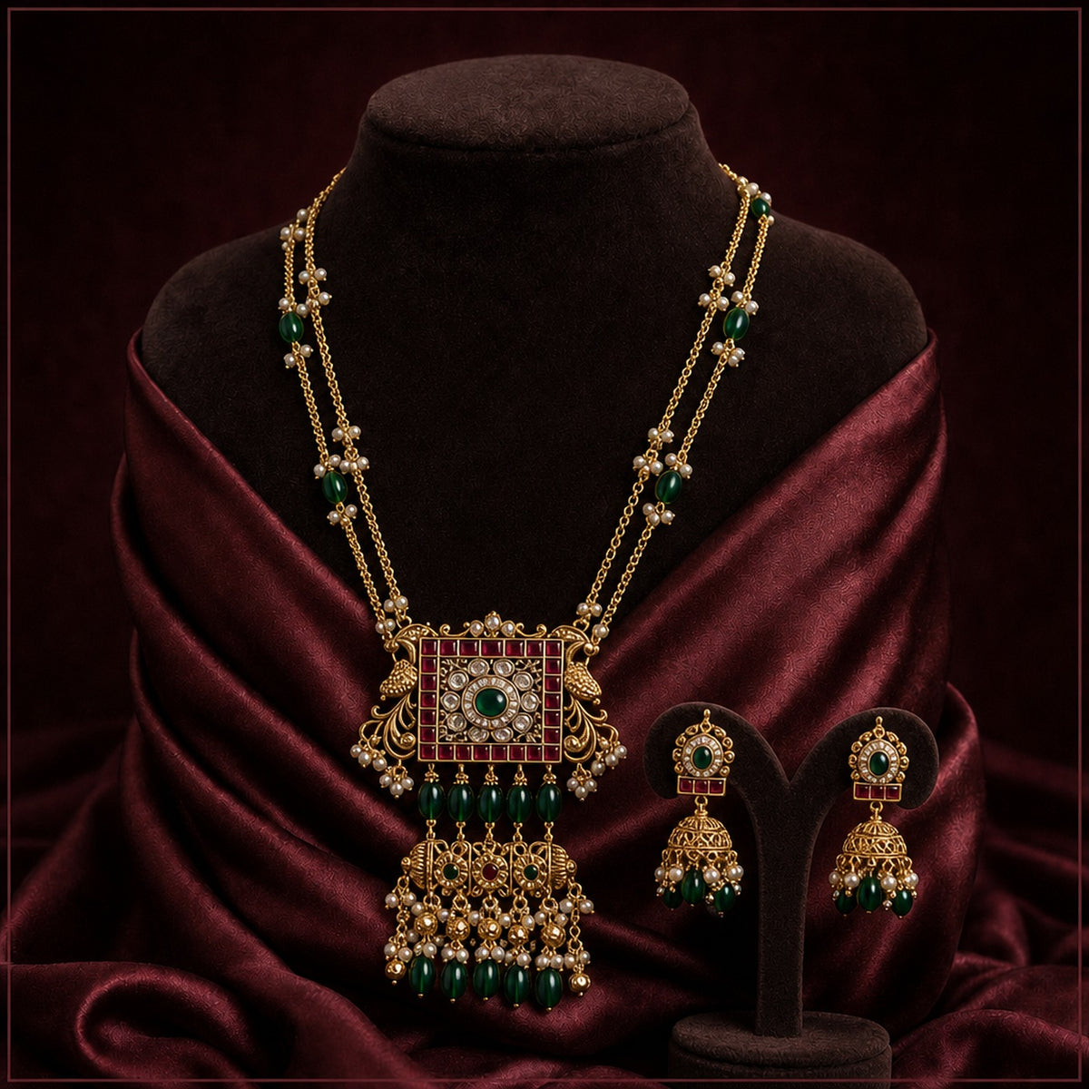 KA023_Rajdarbar_Heritage_Gold-Toned_Meenakari_Haar_Set_1